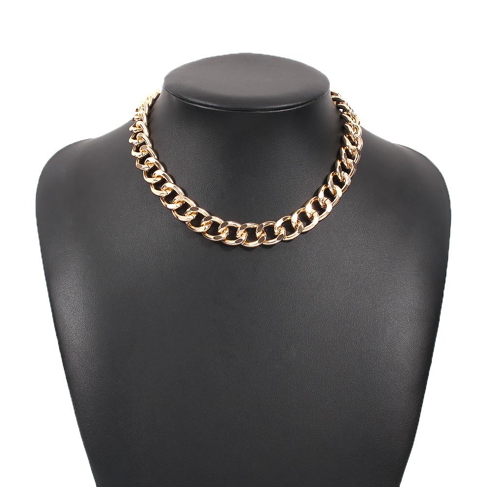 Retro Exaggerated Thick Chain Necklace Double Personality Chain Hip-Hop Neck Chain Choker Necklac Women Jewelry