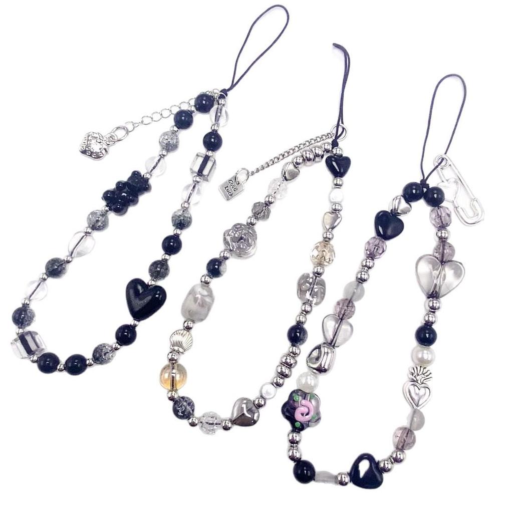 Sweet Heart Bear Camera Lanyard & DIY Beads Phone Charm Strap