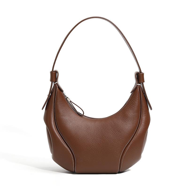 Baseball underarm bag, Maillard bag for women, 2025 new niche retro crescent shoulder crossbody bag, genuine leather women s bag 26*10*16