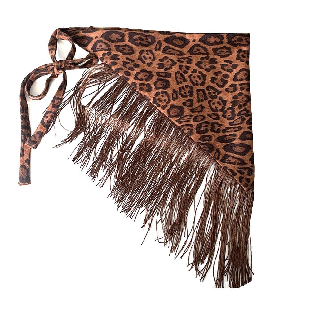 Ethnischer Dreieckiger Bund Quasten Saum Rock mit Breitem Gürtel Kleid Jeans Dekor