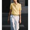 Fall New Women's Clothing French Breasted Decoration Short-Sleeved Knitting Polo Shirt Collar Casual Tops 2142019