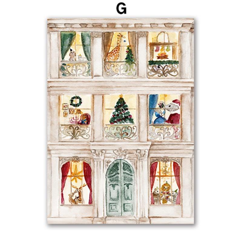 Paris Christmas Tree Shop Vase Plant Socks Gift Wall Art Canvas Painting Posters And Prints Wall Pictures For Living Room Decor