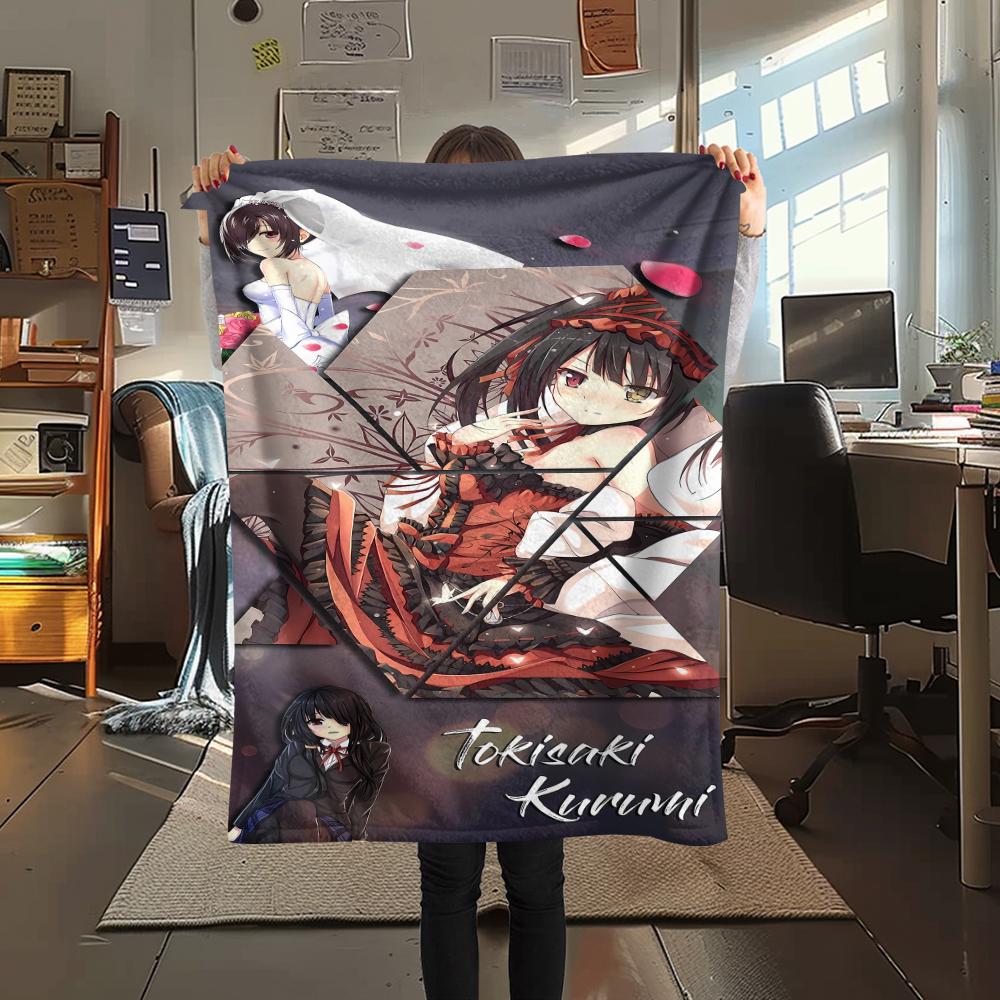1PC Kurumi Print Flannel Blanket, High Quality All Seasons, Home Decor, Warmth and Comfort, Perfect for Christmas Gifts