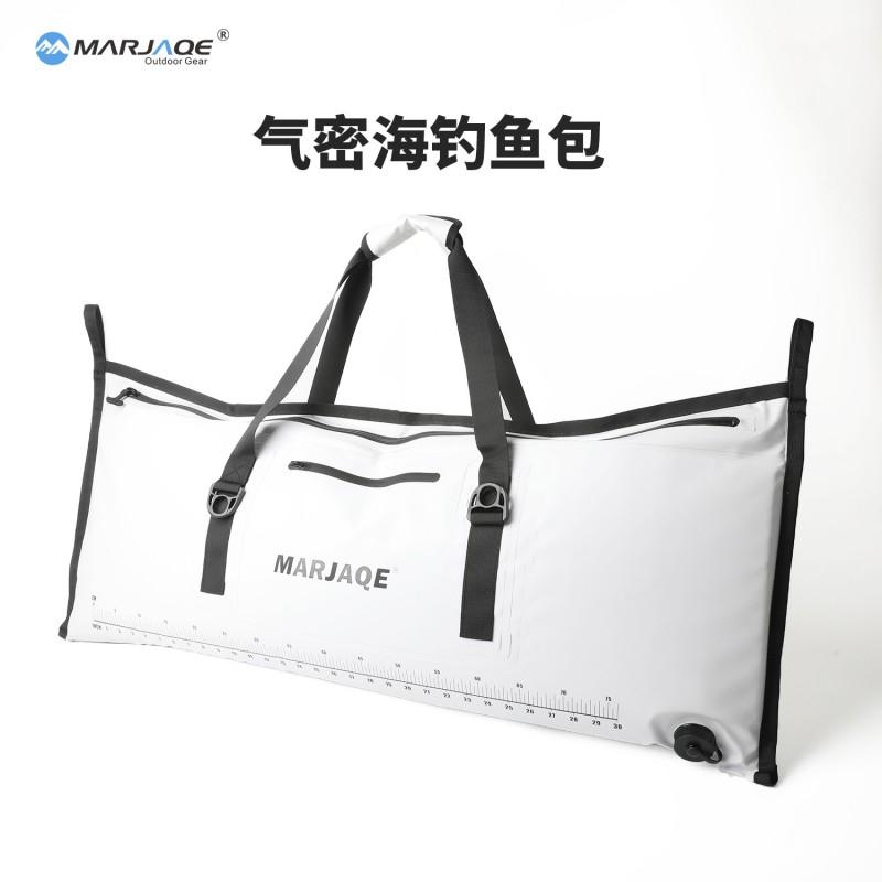 Waterproof Fishing Cooler Bag With Airtight Zipper Fresh Catch Storage Handheld Sea Gear Tote 108x42cm White Mesh