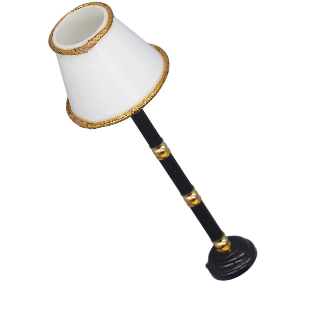 1:12 Puppenhaus Miniatur Stehlampe Batteriebetrieben LED Lampe Modell Spielzeug Lebensecht Exquisit Metall