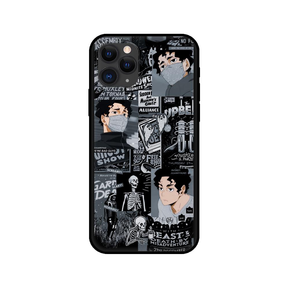 Husa neagra din tpu pentru iphone 5 5s se 2020 6 6s 7 8 plus x 10 XR XS 11 12 mini pro MAX husa spate Sakusa Kiyoomi Haikyuu