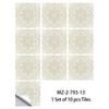 10 Pezzi Adesivi Piastrelle Mandala Boho - Decalcomanie Murali in PVC Lucido Cristallo - Murale Autoadesivo Impermeabile per Pavimento Cucina Bagno Decorazione Casa