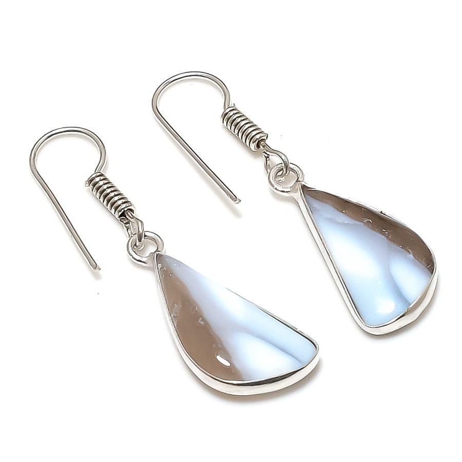 Natural Owhyee Opal Gemstone Handmade 925 Sterling Silver Jewelry Earring 1.50" AE-13952