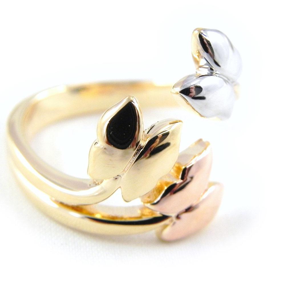 3 Tone 'Butterfly Light' Gold Plated Ring