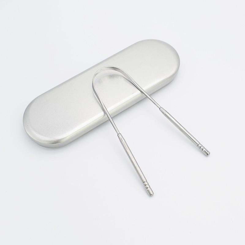Stainless Steel U-Shaped Tongue Scraper for Oral Care
