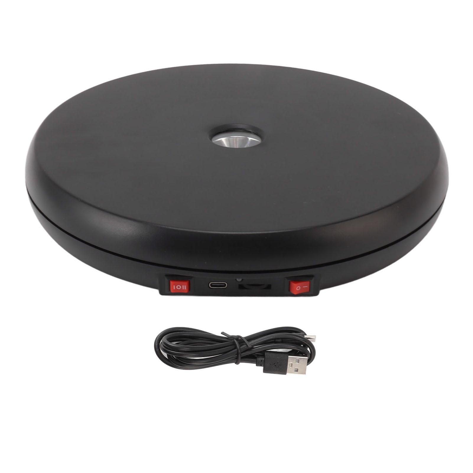 

Электрический вращающийся дисплейный стол со светодиодной подсветкой 25 см, бесшумный, грузоподъемность 20 кг, поворотный дисплейный стенд чёрный