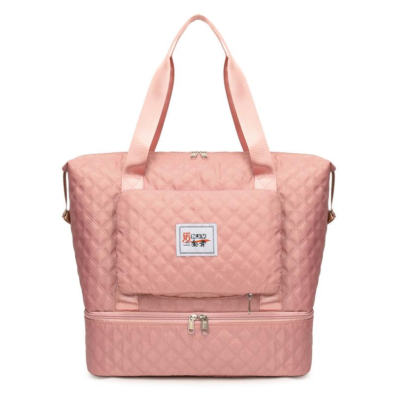 

Oxford cloth bag women s large-capacity new versatile shoulder handbag high-end sports fitness travel bag светло-розовый