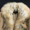 Japan EPOCA Removable Fur Cashmere Wool Long Coat Women S-M Beige(USED)