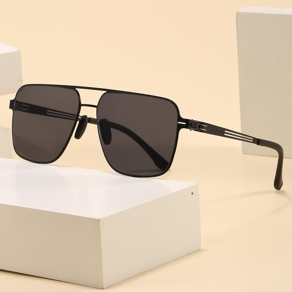 Steel leather no screw fashion unisex sunglasses UV protection casual style, sunscreen sunglasses