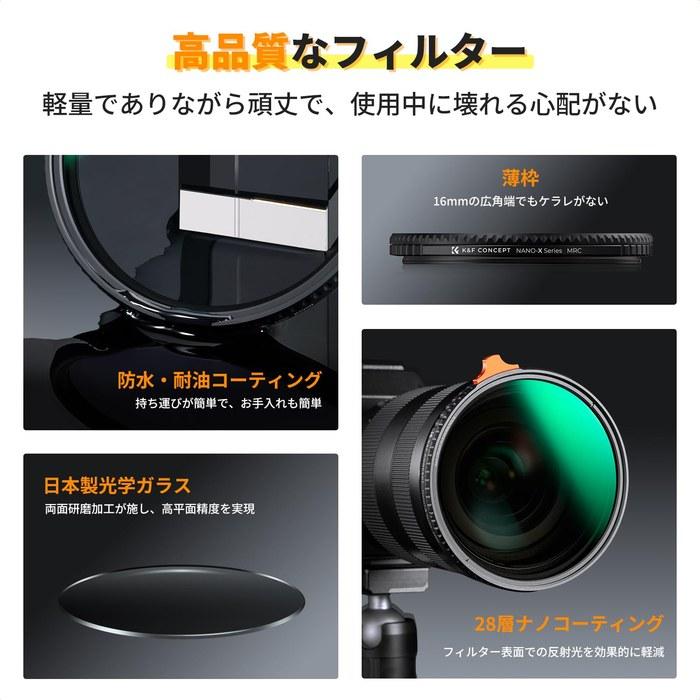 K&F CONCEPT 58mm Variable ND Filter ND2-ND32 + Black Mist 1/4