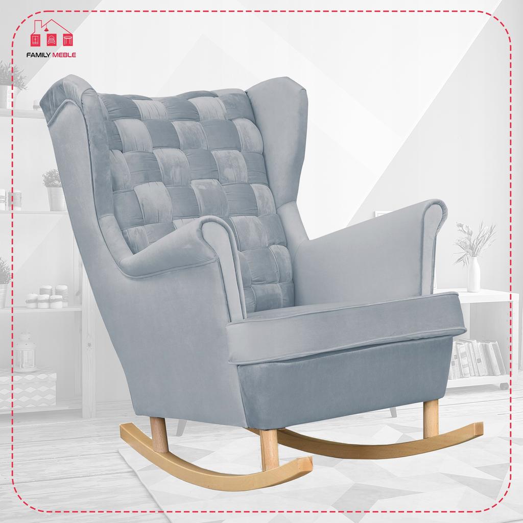Carol Rocking Chair, Scandinavian Family Meble, Steel, Light Grey