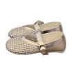 Mary Jane single shoes women's summer new flat bottom soft sole word with mesh hollow woven fishing net shoes sandals