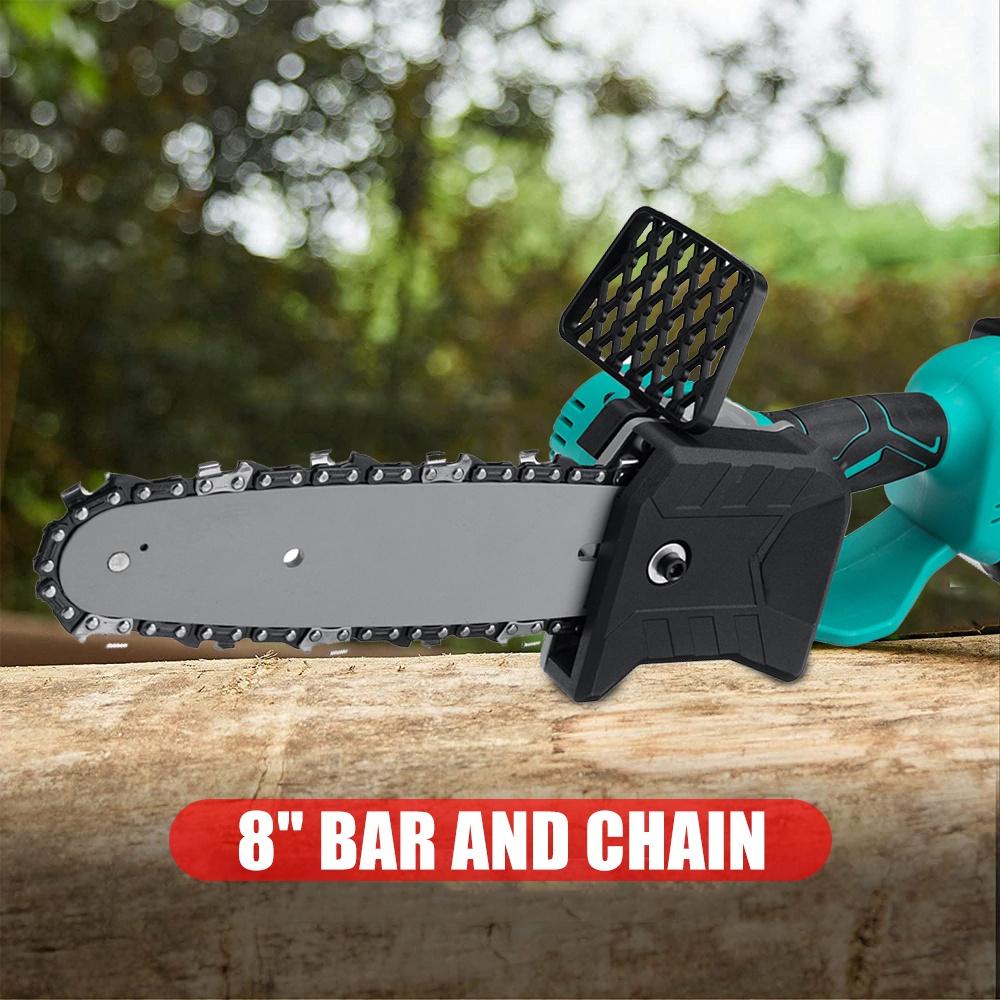 288VF 8 Inches Rechargeable Brushless Electric Saw Chainsaw Wood Cutter Garden Woodworking Power Tools For 18V Battery