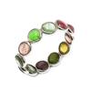 Natural Multi Tourmaline Gemstone 925 Sterling Silver Infinity Ring Size  9.5 US