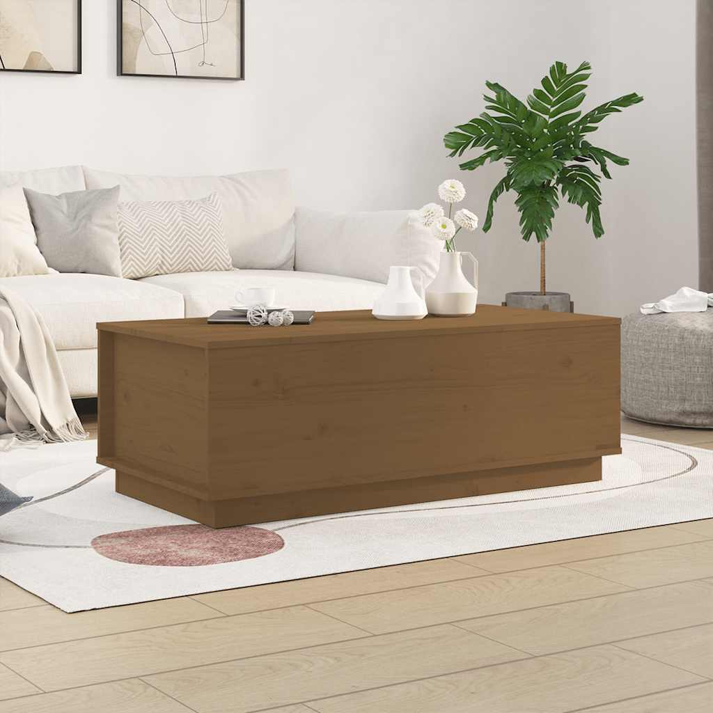 Coffee Table Honey Brown 100x50x35 Cm Solid Pine Wood