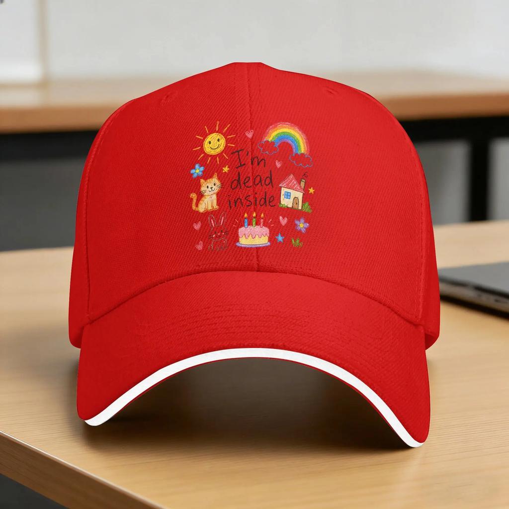 Im Dead Inside Baseball Cap UnisexTeens Design Hip Hop Hats Summer Trendy Tennis Skate SunProof Baseball Caps