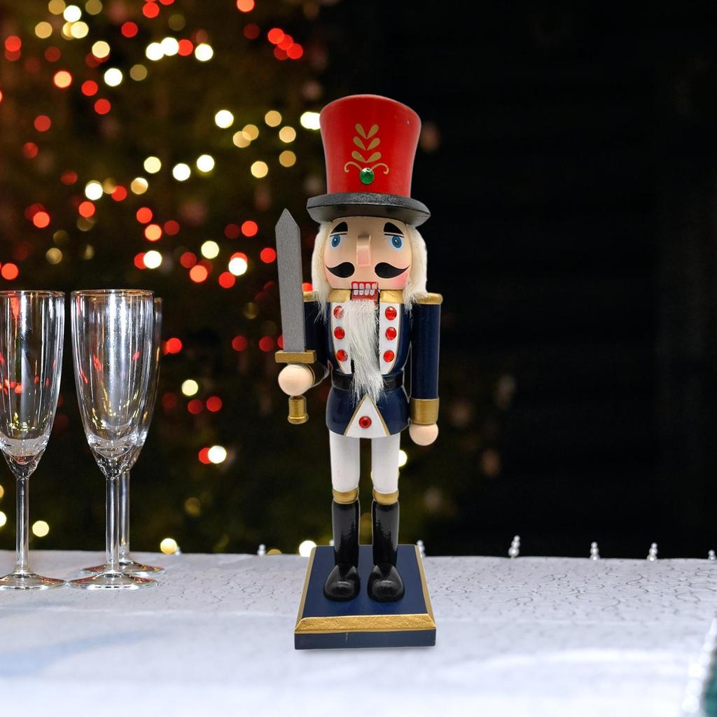 Nutcracker Ornament DIY Craft Xmas Statue for Centerpiece Garden Desktop