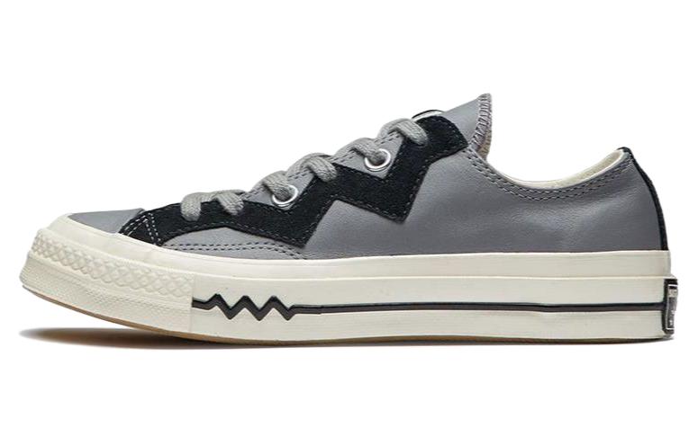 Converse Chuck 1970-х Кожаные Низкие Серый Черный Женские 566137C 36
