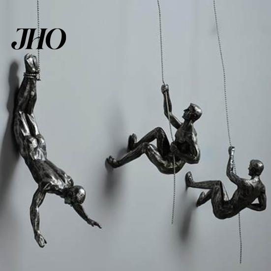 Rock Climber Statue Artistic Realistic Appearance Delicate Craft Wall Retro American Resin Pendant Ornament