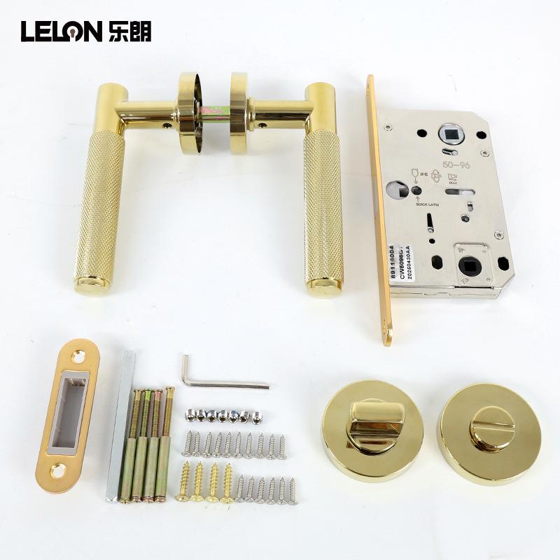 American Style Knurled Door Lock Set for Bedroom and Bathroom Doors