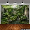 2D Asian Meditation Garden Portrait Photo Backdrop