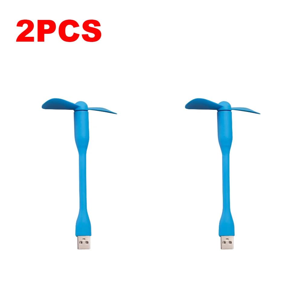 1/2PCS Flexible Mini USB Fan For Power Bank Notebook Computer Portable  Mobile Phone USB Fan Summer Outdoor Travel Cooling Gadge