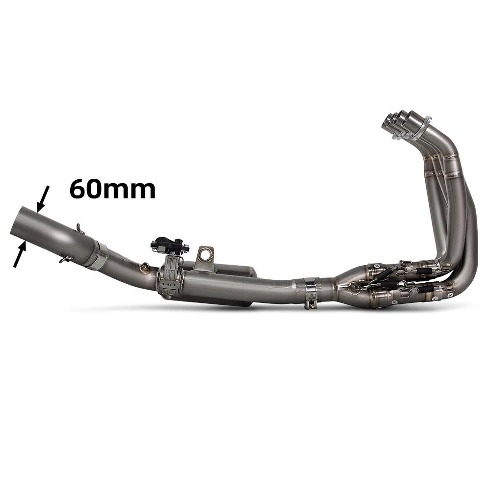 Ninja Motorcycle Exhaust Mod: ZX25R ZX4R Titanium Alloy Electric Valve - 60MM Front Section