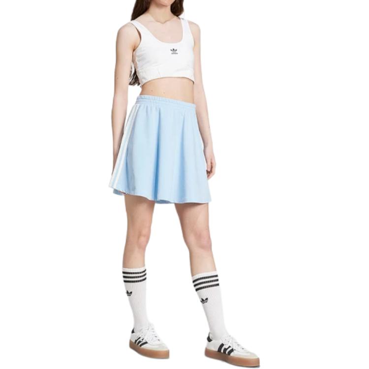 adidas Elastic Waist Slim-Fit Mini Skirt Women Bottoms Blue IT9843