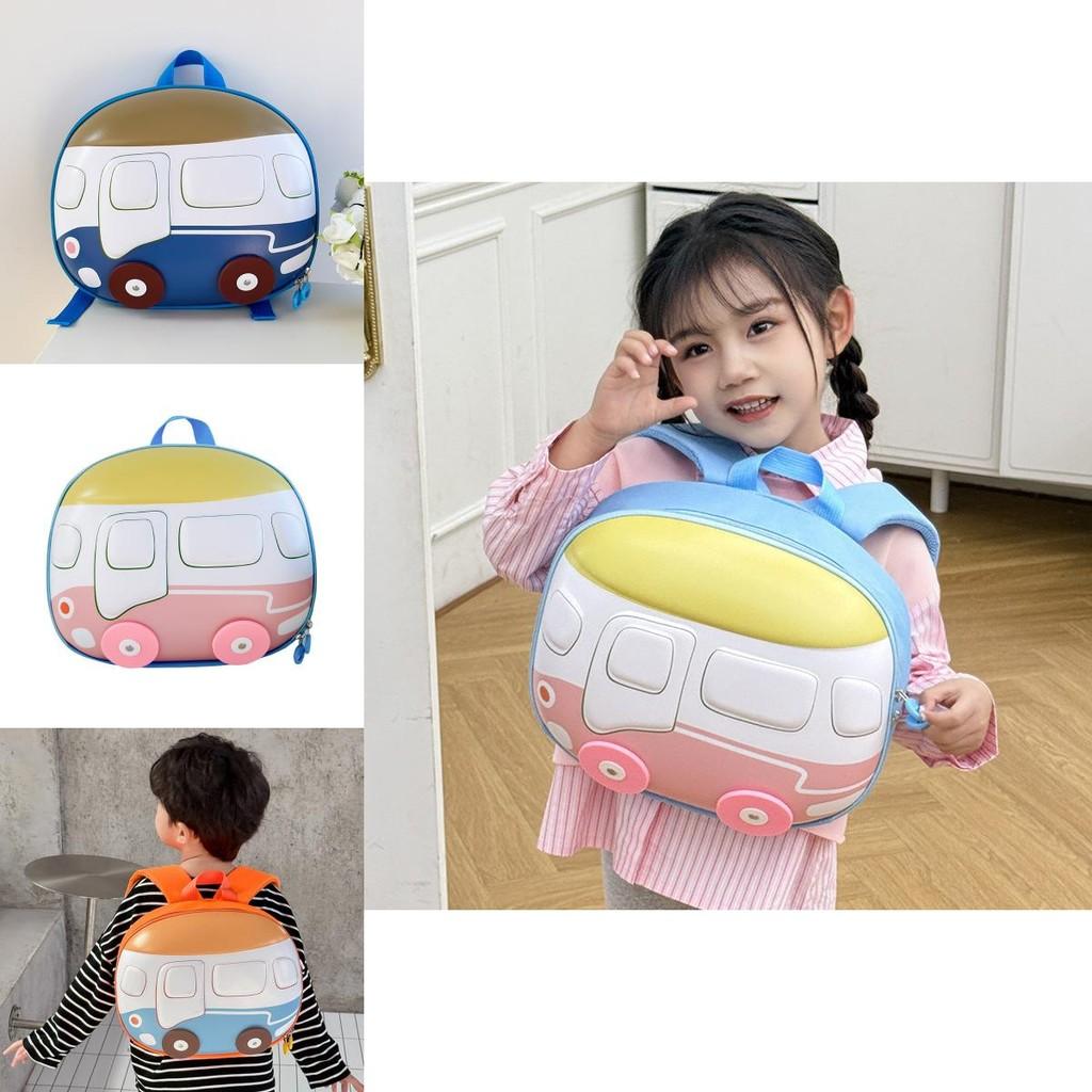 Adorable Cartoon Car Backpack For Children Durable Lightweight Nylon Design For School Use