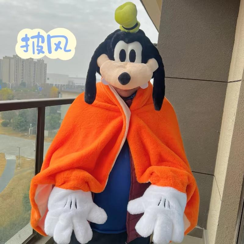 Goofy Goof Mickey'S Revue Cute Cartoon Hooded Blanket Thickened Wearable Cape For Office Dorm Nap Air Conditioning Blanket Gift