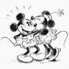 Disney Mickey Mouse Art 30cm x Made in Stylish Interior Living Room Minnie Mouse Sketch Illustration Fabric Panel Panel, 30cm, Japan, Poster, Decor,