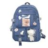 Students Backpack Large Capacity Grils Schoolbag Cartoon Korean Backpack Soild Color Travel