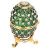 Egg Trinket Box Zinc Alloy Sparkling Rhinestone Exquisite Elegant Metal Jewelry Box for Family Office Storage Red/Green/Blue