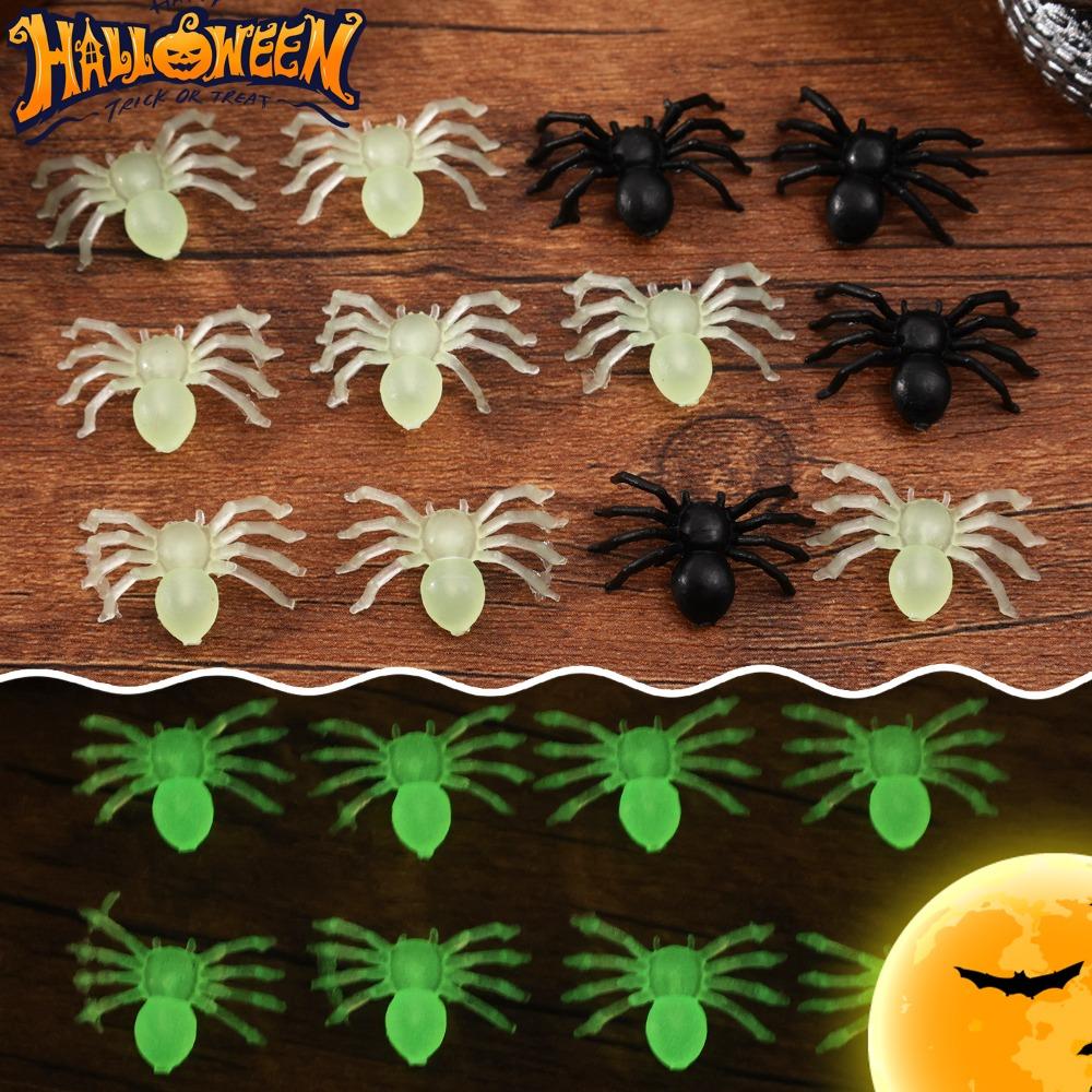 Halloween Leuchtende Falsche Spinne Kleine Schwarze Simulierte Spinnen Spukhaus Atmosphäre Requisiten Hausparty DIY Dekoration Zubehör