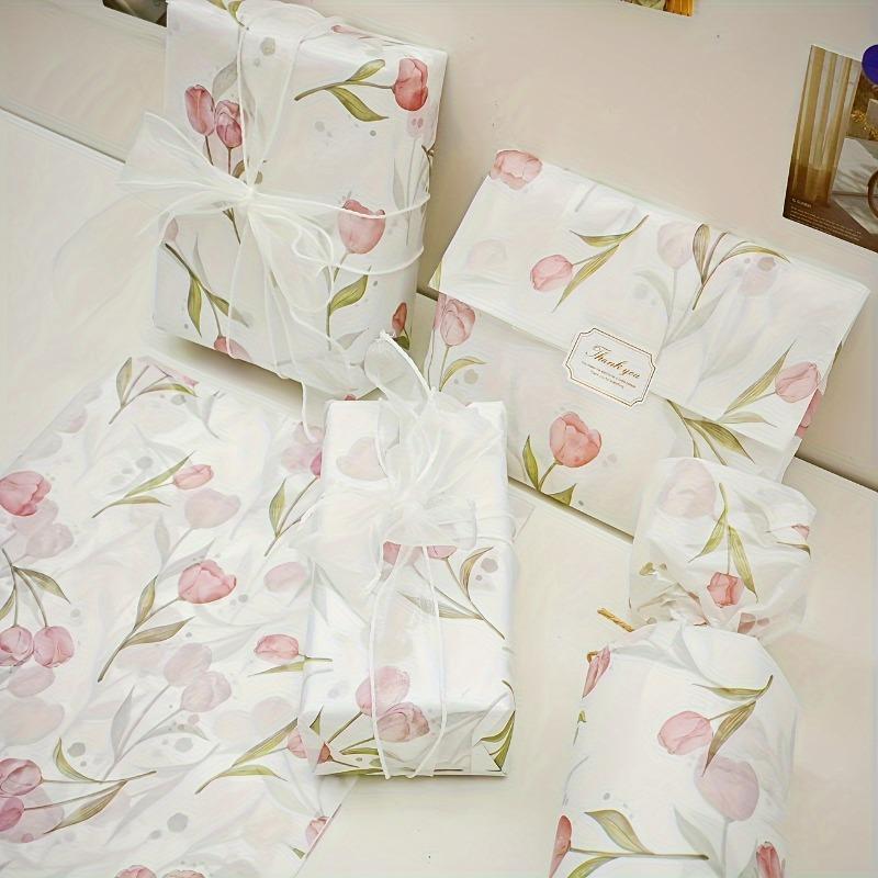100pcs of Tulip Pattern Paper | Suitable for Handmade Crafting, Party Gift Wrapping, And Applicable for Party And Birthday Gifts