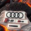 Neues 4-Ringe-Logo ABS Schwarz Für S6 2020-2023 Auto Motorhaube Frontgrill Emblem Heckklappe Abzeichen Aufkleber 2 Stück S6 1 Stück Audi Sport