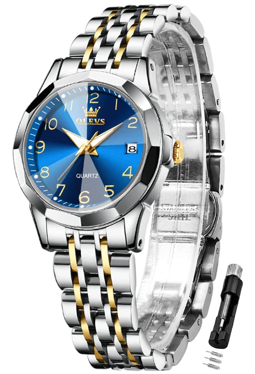 

OLEVS Women s Watch, Popular Quartz Movement, Easy-to-Read Digital Dial, Stylish Women s Watch, Easy to Use, Japanese Movement, Date Display, Luminous