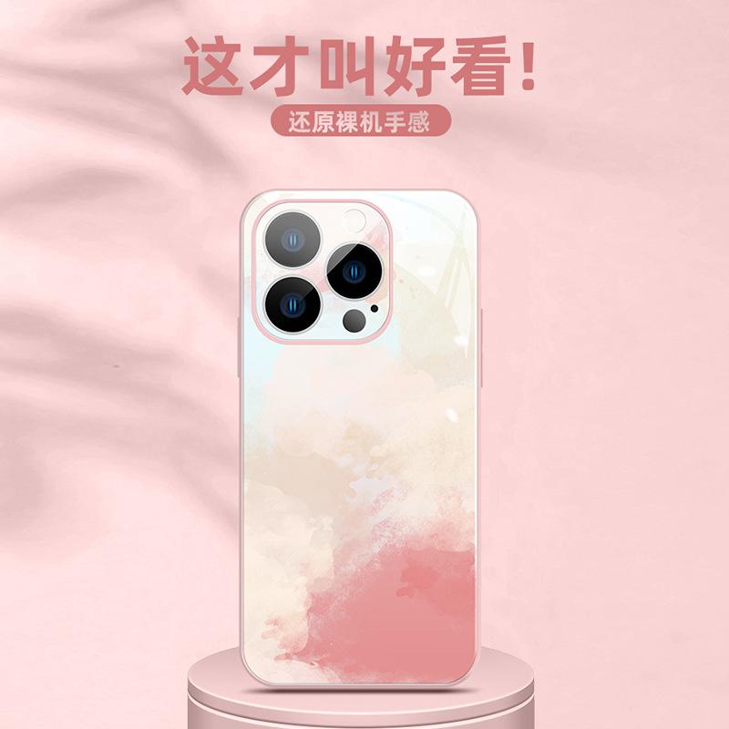 Applicable to Apple 16Pro mobile phone case, the new iphone16 desert gold 15 simple watercolor creative 14/13 comes with