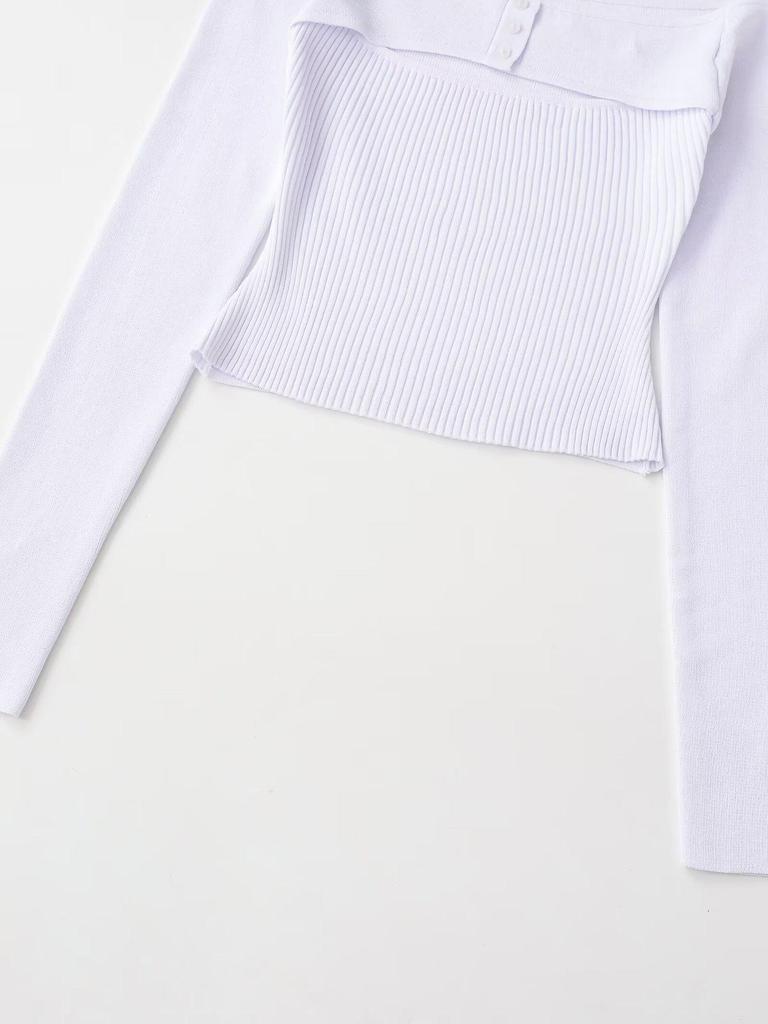 European Style Adjustable Cropped Knit Top - Spring 2026