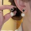 Elegant Four-Leaf Clover Pearl Stud Earrings, Versatile 2024 Design, High-End Niche Accessory