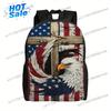 Eagle And American Flag Casual Backpack, Shoulder Bag For Men And Women, Lightweight Book Bag, Computer Laptop For Work Travel O