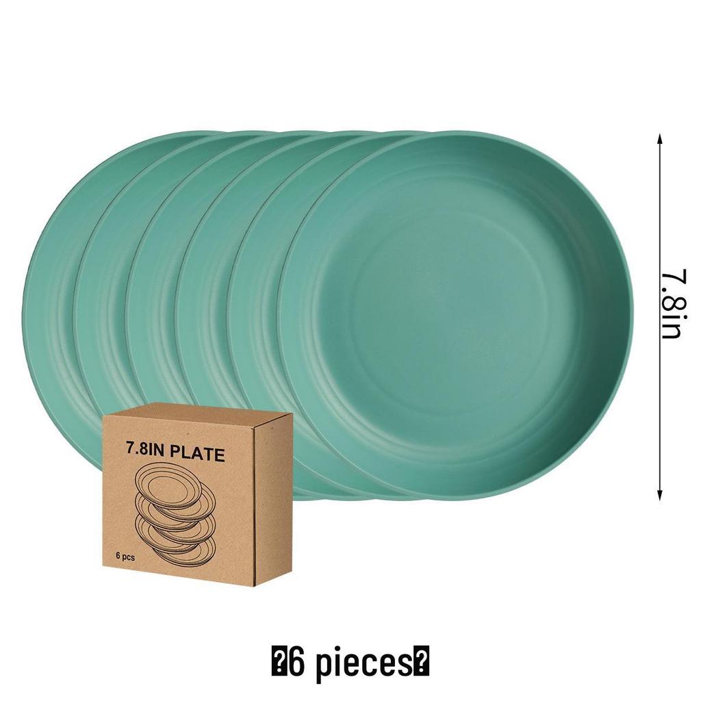 Eco-Friendly Wheat Straw 24-Piece Dinnerware Set: Plates, Bowls, Cups & Cutlery