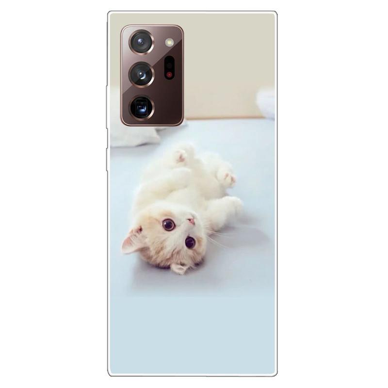 Soft Cover For Samsung Note 20 Ultra Case S20 FE TPU Print Cat Silicone Cases for Samsung Galaxy Note20 M52 5G Funda Coque Clear