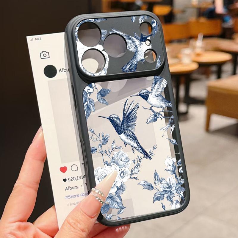 White Flowers Print Case For iPhone 17 Pro Max For iPhone 16 15 14 13 Pro Max Luxury Hybrid TPU+PC Clear Back Hard Cover