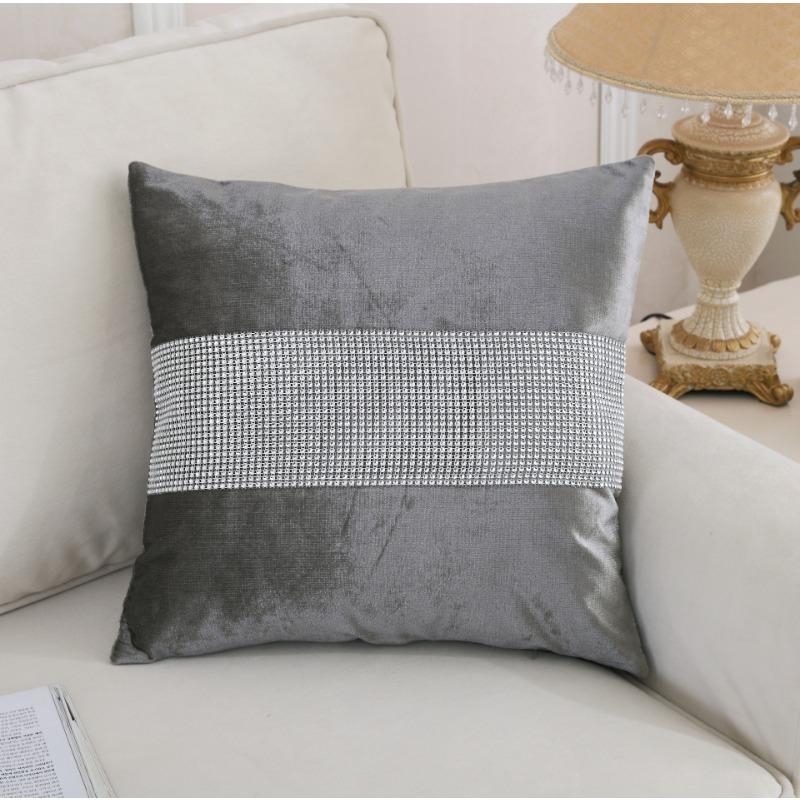 Decorative Pillow Case Flannel Diamond Patckwork Modern Simple Throw Cover Pillowcase Party Hotel Home Textile 45cm*45cm